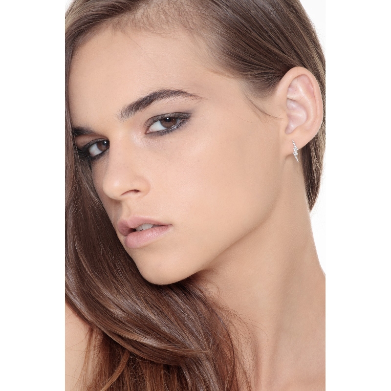 18k white gold lightning bolt earrings with diamonds 