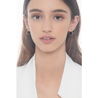 Earrings heart shape in white gold 18k with diamonds 