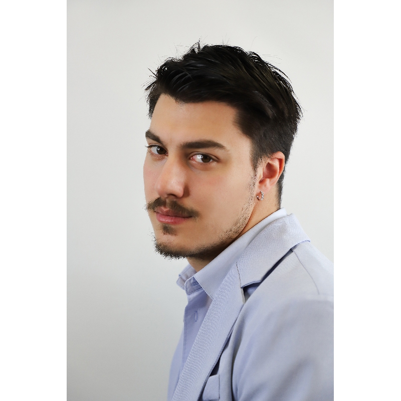 Mono orecchino a cerchio in oro bianco 18k con diamanti, ct. 0,28, Uomo