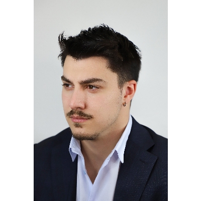 Mono orecchino a cerchio in oro bianco 18k con diamanti neri, 1 cm, Uomo