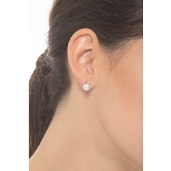 7,50 mm pearl stud earrings with diamonds in white gold 18k  2