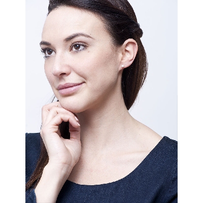 White gold 18k stud earrings with natural cultivated pearls, mm 4,50