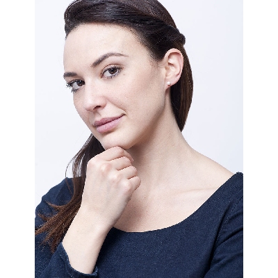 White gold 18k stud earrings with natural pearl 5mm