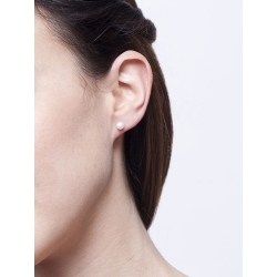 White gold 18k stud earrings with natural pearl 5mm 2