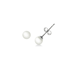18k white gold stud 5,5 mm pearls earrings 