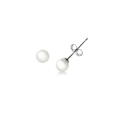 18k white gold stud 5,5 mm pearls earrings 