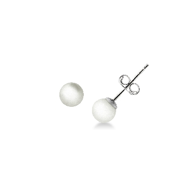 White gold 18k stud pearl earrings 