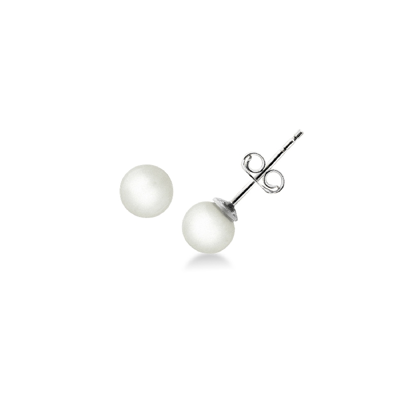 18k white gold stud earrings with pearls