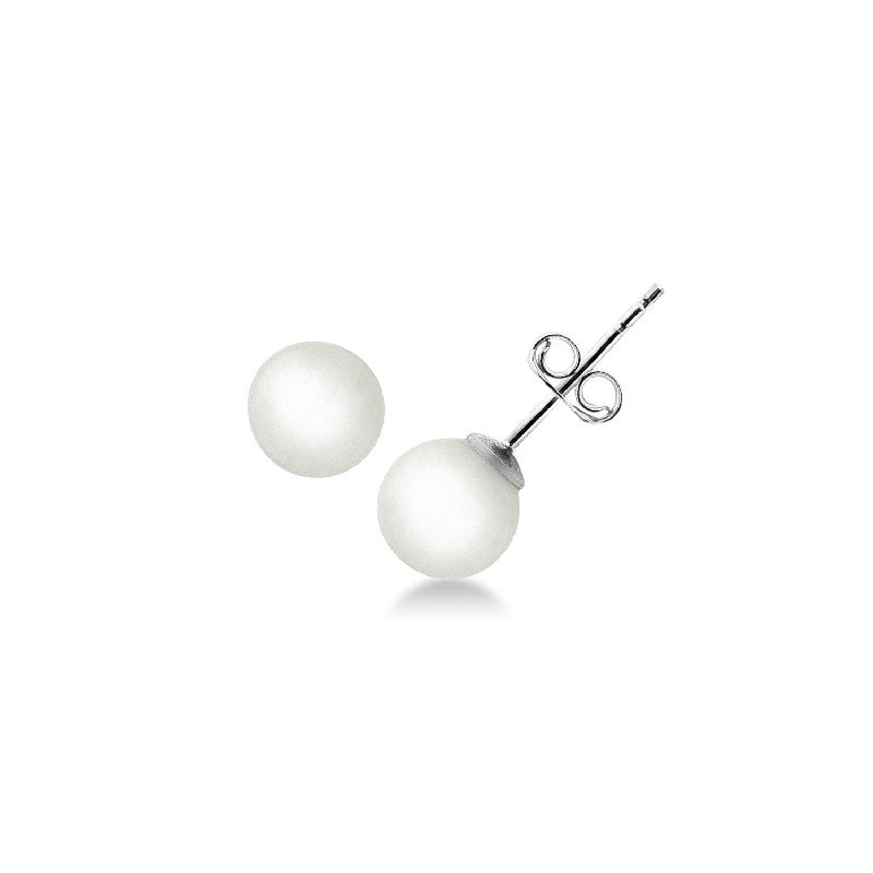 White gold 18k stud earrings with 7,50 mm pearls