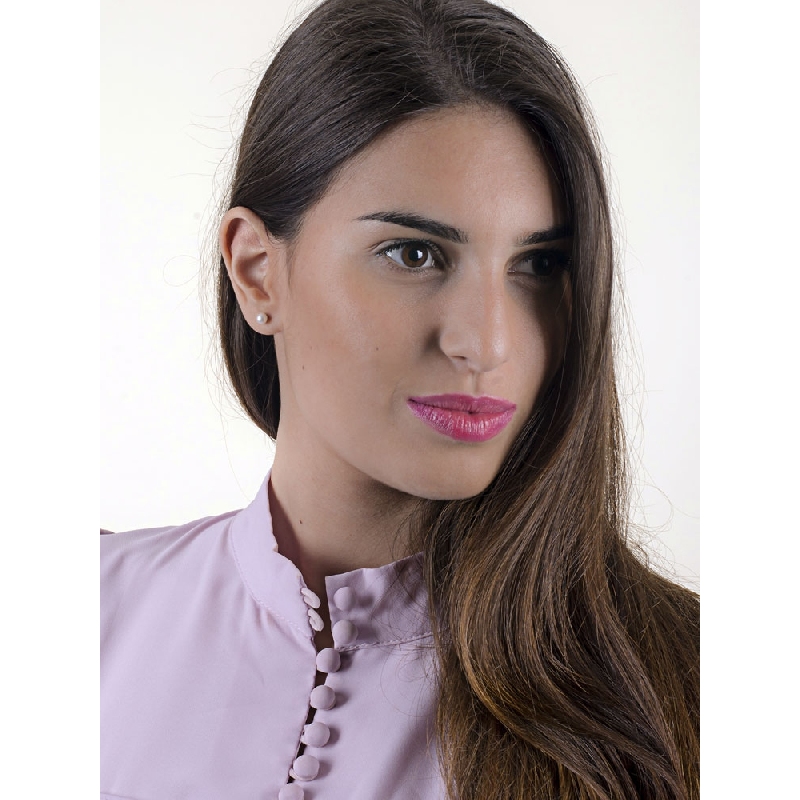 Yellow gold 18k stud earrings with 5 mm natural cultivated pearls