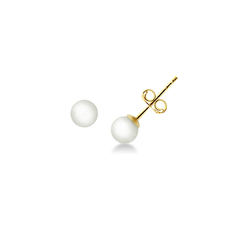 Yellow gold 18k pearl stud earrings 