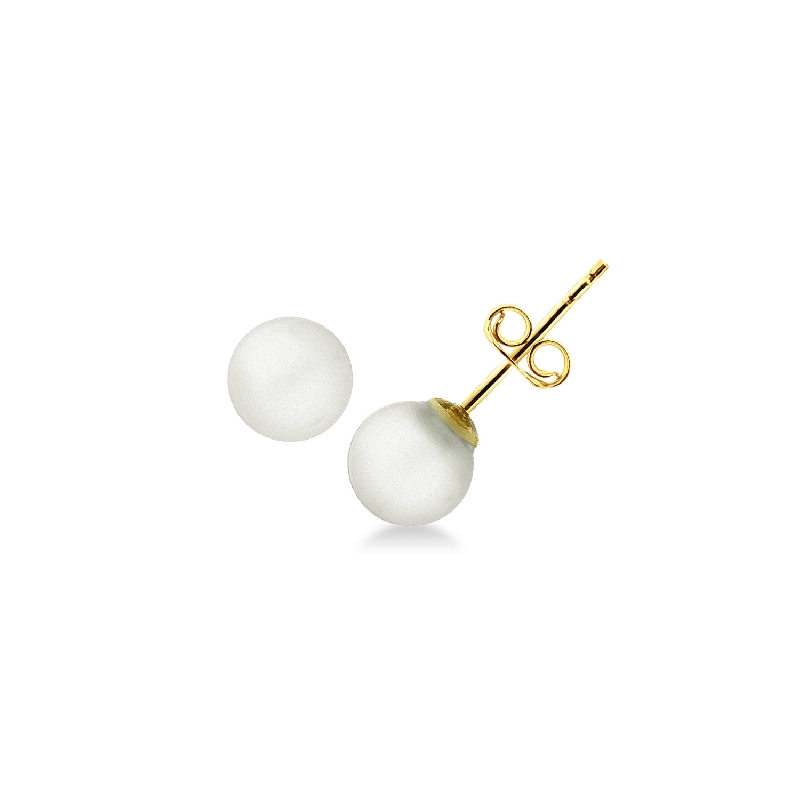 18k yellow gold pearl stud earrings 