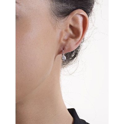 White gold 18k round earrings with diamonds  