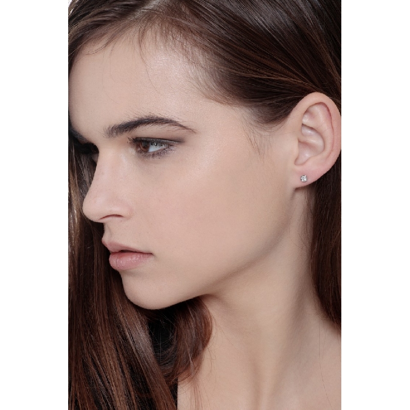 White gold 18k bezel diamond stud earrings 