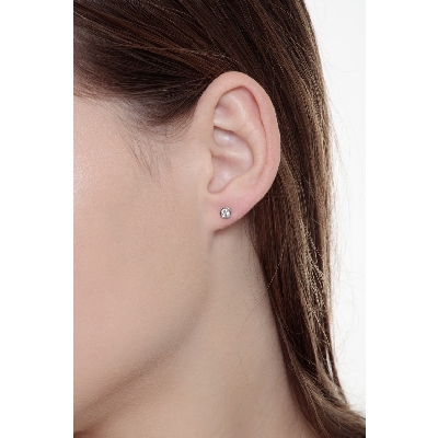 White gold 18k bezel diamond stud earrings 