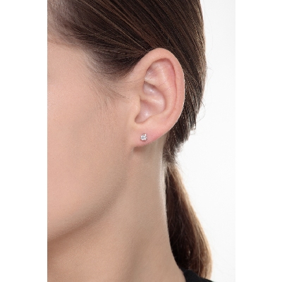 3 prongs diamond stud earrings 0,24 ct