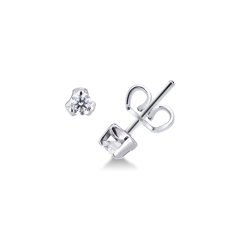 3 prongs diamond stud earrings 0,24 ct