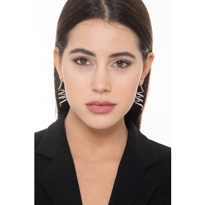 Spiral earrings in white gold 18k with diamonds 