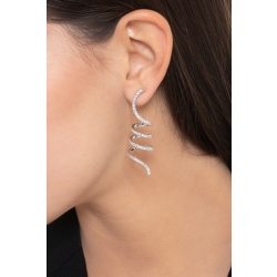Spiral earrings in white gold 18k with diamonds  2