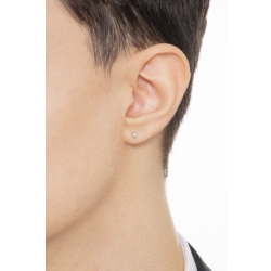 Mono orecchino in oro bianco 18k a 4 griffe con diamanti, uomo 2