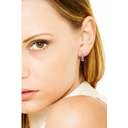 White gold 18k earrings with diamonds and amethysts 2