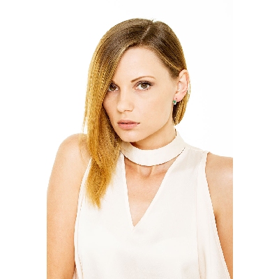 Rose gold 18k earrings with emeralds and diamonds 