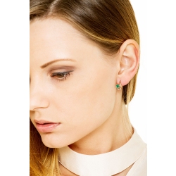 Rose gold 18k earrings with emeralds and diamonds  2