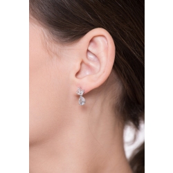 Fancy earrings in 18k white gold with aquamarines and diamonds 2