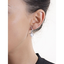 White gold 18k crossed earrings with pearls and diamonds  2