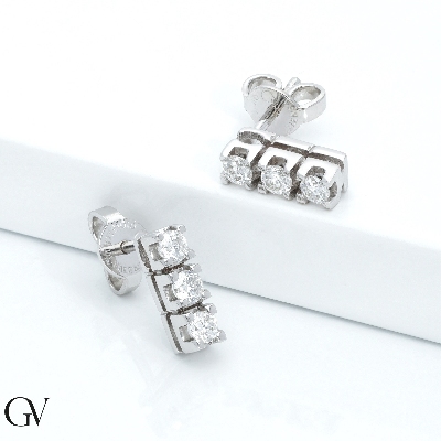 18k white gold trilogy earring with diamonds