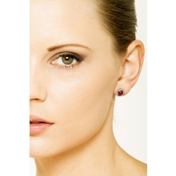 18k white gold halo earrings with rubies and diamonds  2