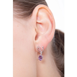 18k white gold earrings with amethysts and diamonds  2