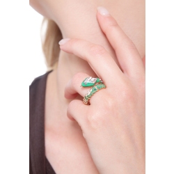 18k rosé gold snake ring with diamonds and rubies  2