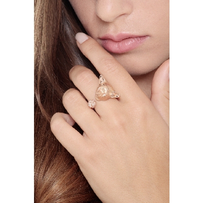 Rosé gold 18k chihuahua ring with diamonds 