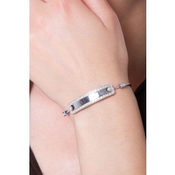 18k white gold bracelet with platelet with diamonds 2