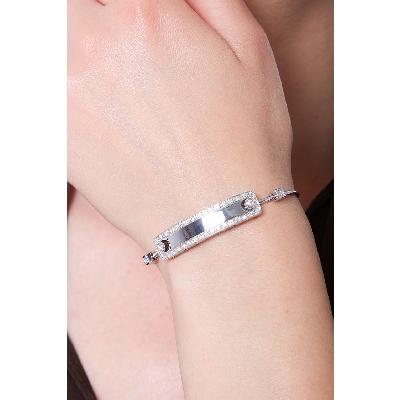18k white gold bracelet with platelet with diamonds