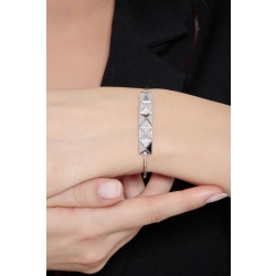 18k white gold rigid bracelet with studs 2