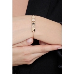 18k yellow gold rigid bracelet with studs 2