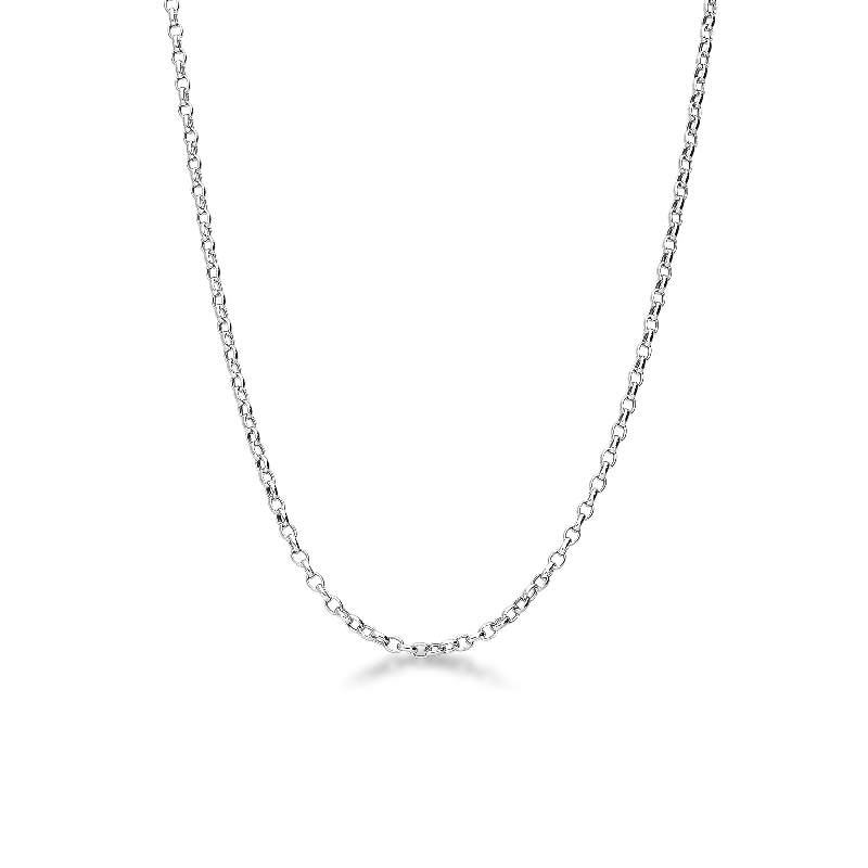 Light chain in 18k white gold, 40 cm