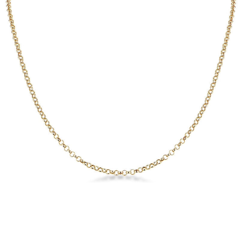 18k yellow gold rolo chain 50 cm