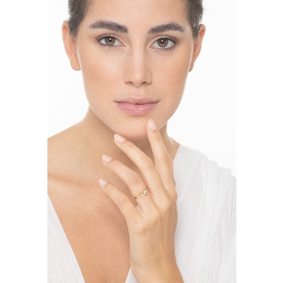 4 claw solitaire diamond 0,30 ct ring in yellow gold 18k