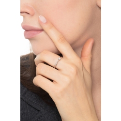 Solitaire diamond ring 0,10 ct white gold 18k 2