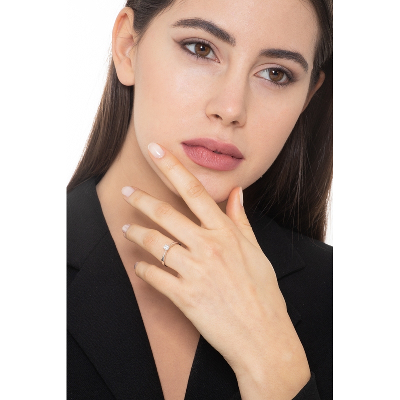 Solitaire diamond ring 0,25 ct white gold 18k