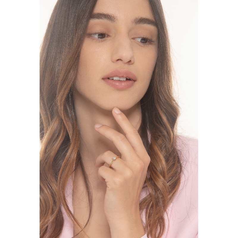 Yellow gold 18k ring with 0,50 ct diamonds 