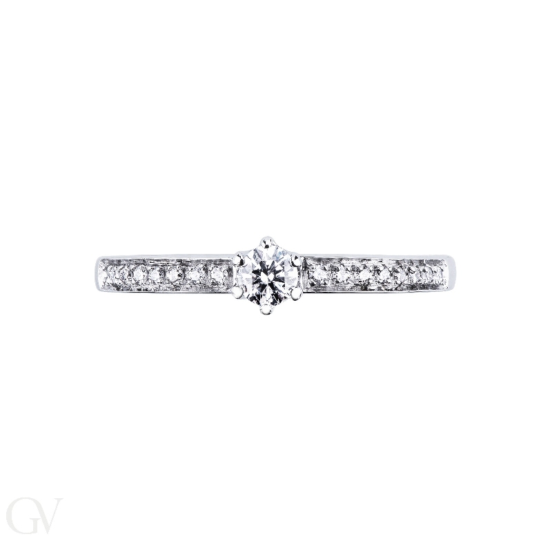  Anello solitario Incanto con diamante 0.10 ct oro bianco 