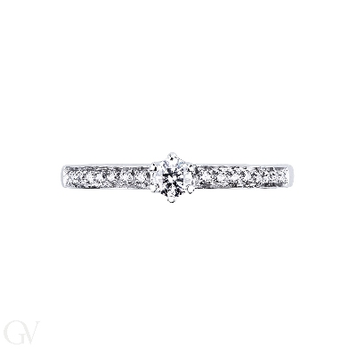  Anello solitario Incanto con diamante 0.10 ct oro bianco 