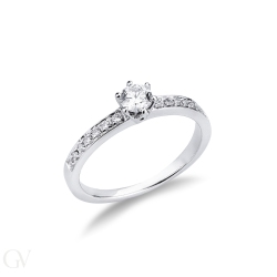 Anello solitario Incanto oro bianco 0,25 ct 