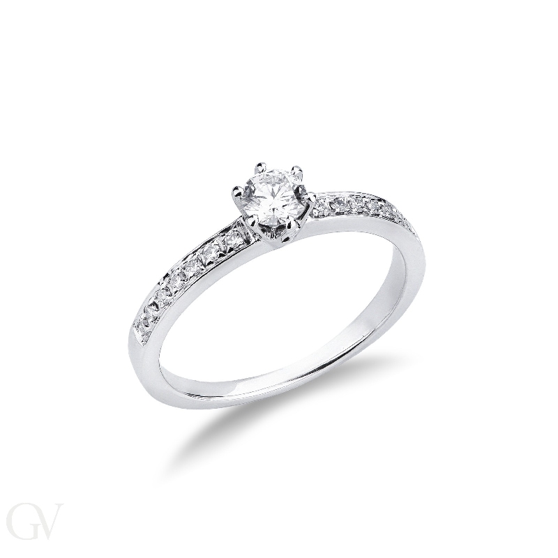 Anello solitario Incanto oro bianco 0,25 ct 