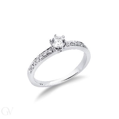 Anello solitario Incanto oro bianco 0,25 ct 