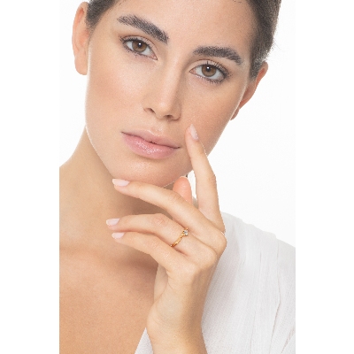 Solitario griffe a 4 punte in oro giallo 18k con Diamante ct. 0,20